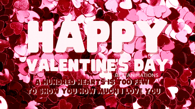 Happy Valentines Day Shiny Hearts Gif
