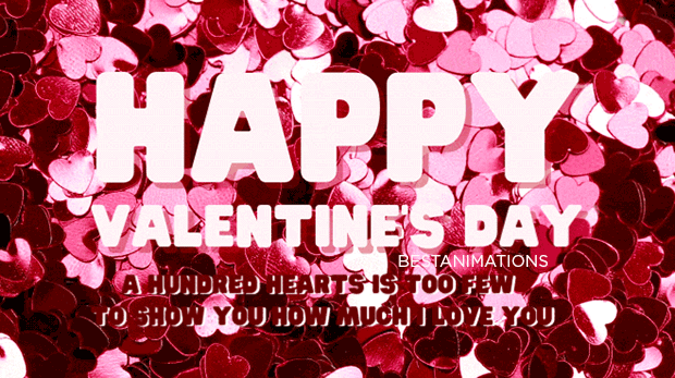 Happy Valentines Day Shiny Hearts Gif animated gif
