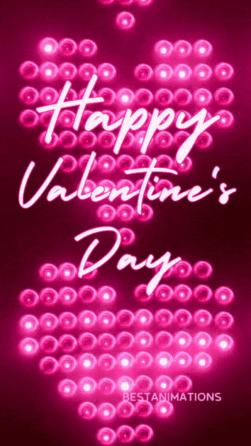 Neon Hearts Happy Valentine's Gif Story animated gif