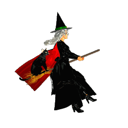 Flying Old Witch gif