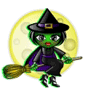 Scary Witch Flying Art