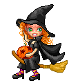 Witch Flying With Pumpkin