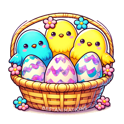 Cute Easter Basket Sticker animated gif
