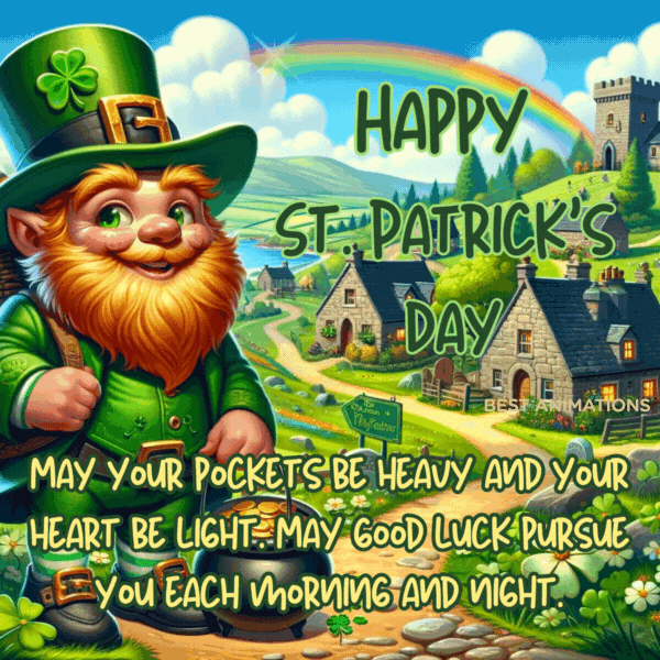 Happy St. Patrick's Gif Irish Village