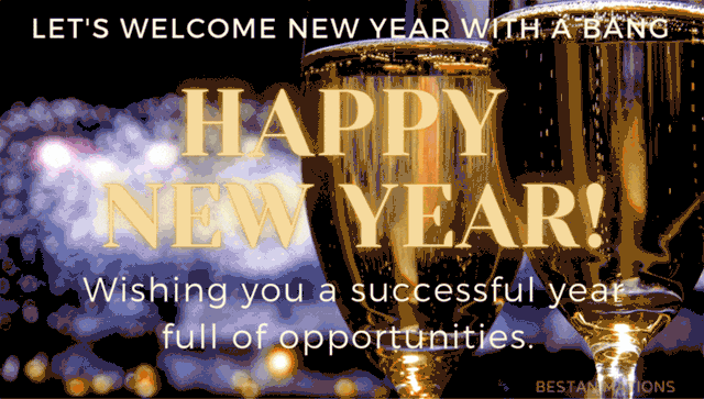 Toast for Happy New Year Animated Gif gif