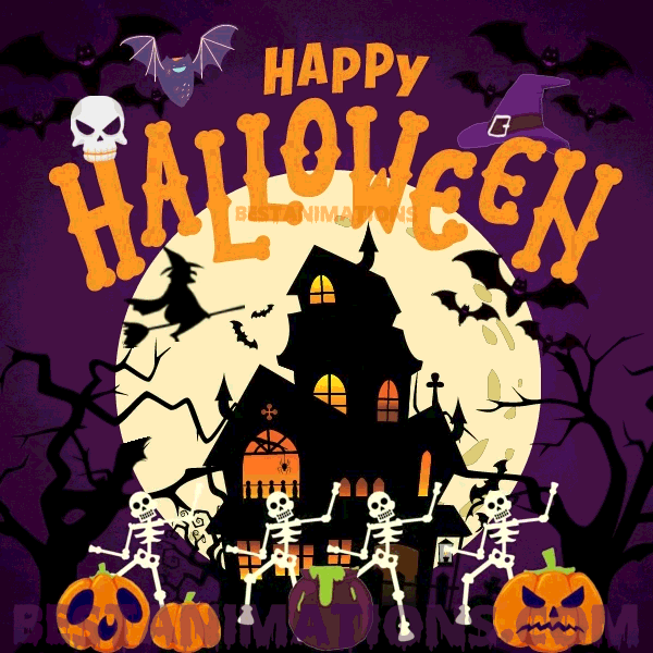 Happy Halloween Haunted House Gif