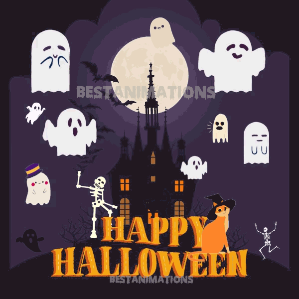 Happy Halloween Ghosts Gif