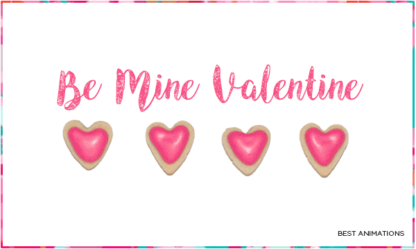 Be Mine Valentine Cute  Hearts Gif