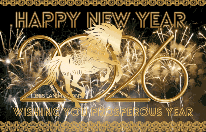 Happy Chinese New Year Of The Horse Fireworks GIf animated gif