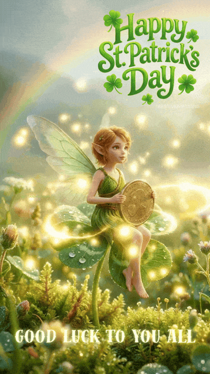 Beautiful Fairy Luck for St. Patrick's Day animated gif