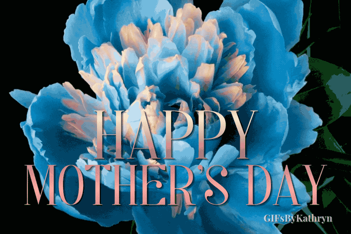 Blue Peony Happy Mother's Day Gif animated gif